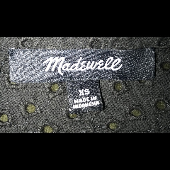 💙Madewell black eyelet bell sleeve shirt top XS💙 - Picture 8 of 12